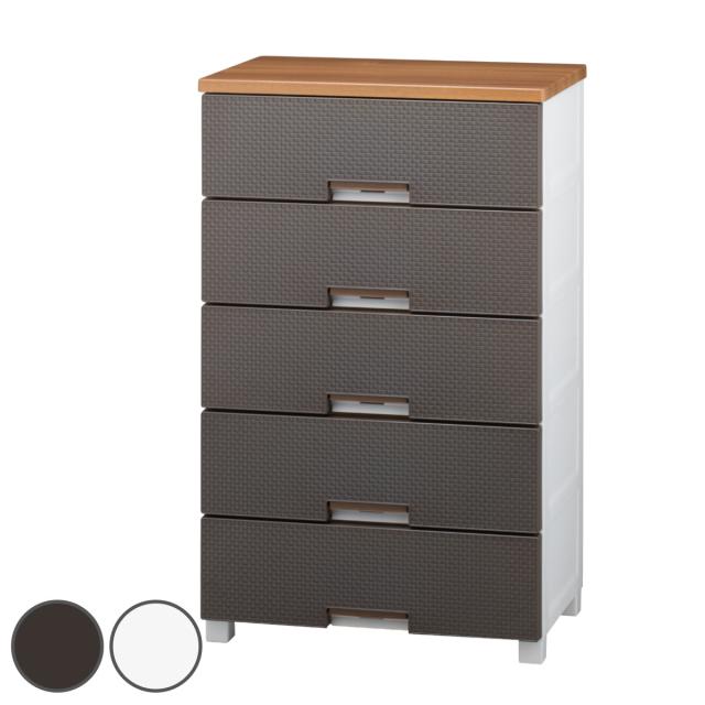 チェスト フィッツプラス メッシュ 5段 幅65×奥行41×高さ105cm FM6505 （ プラスチック 引き出し 日本製 完成品 タンス 収納 衣類収納 Fits フィッツ 衣装ケース 収納ケース 背面処理 リビング収納 洋タンス 木製天板 大容量 ）