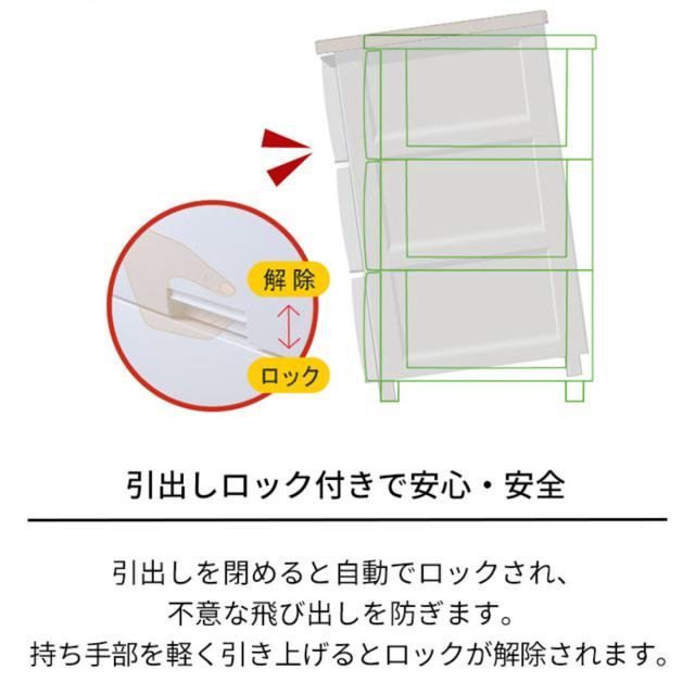 チェスト フィッツプラス メッシュ 3段 幅55×奥行41×高さ66cm