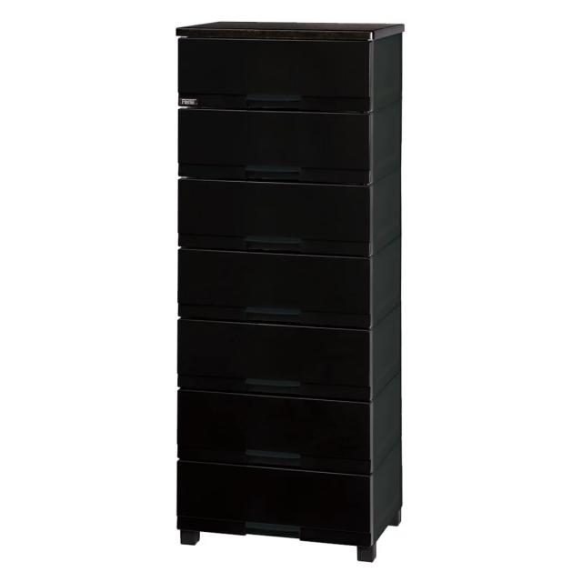 チェスト フィッツプラス プレミアム 7段 幅55×奥行41×高さ144cm FP5507 （ プラスチック 引き出し 日本製 完成品 タンス 収納 衣類収納 Fits フィッツ 衣装ケース 収納ケース 背面処理 リビング収納 洋タンス 木製天板 大容量 ）
