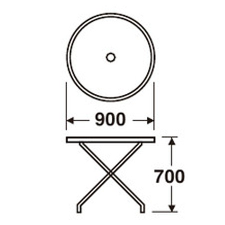 ガーデンテーブル 折りたたみ式 アルミ製 直径90×高さ70cm （ 法人限定