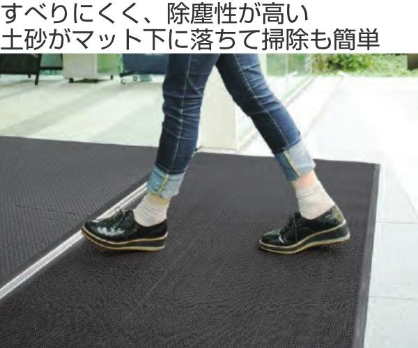 玄関マット 屋外 業務用 75×120cm 7ミリ厚 スーパーダスピット オフィス サイズオーダー （ 薄い 玄関 マット 屋外マット 屋外用 日本製 砂 土砂 加工 抗菌 防カビ 防藻剤 防炎適合品 砂ホコリ 除去 滑りにくい ）_1
