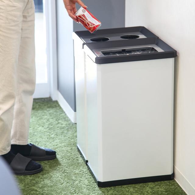 【法人限定】 屋内用ゴミ箱 業務用ダストボックス 37L Lサイズ 分別ターンボックス オフホワイト色 （ 屋内用 ゴミ箱 ごみ箱 屋内 分別 スチール製 分別ゴミ箱 業務用 分別用 分別ごみ箱 ）_11