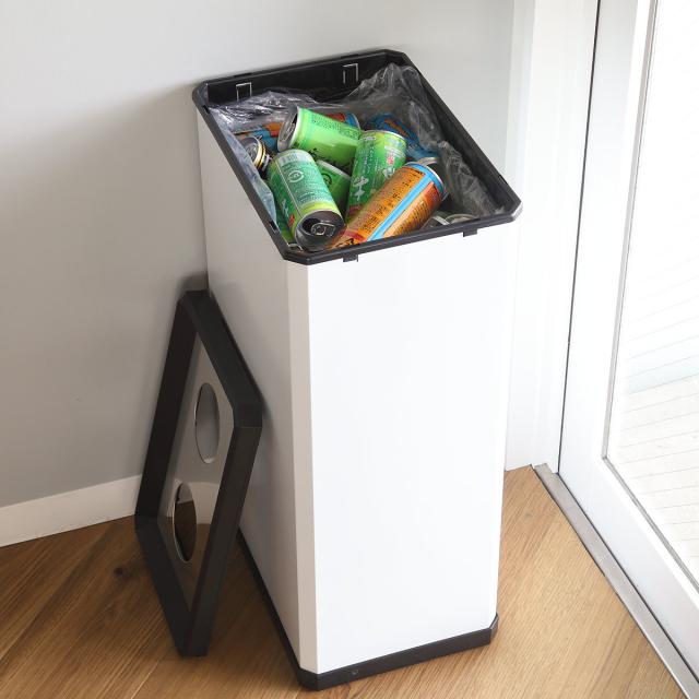 【法人限定】 屋内用ゴミ箱 業務用ダストボックス 37L Lサイズ 分別ターンボックス オフホワイト色 （ 屋内用 ゴミ箱 ごみ箱 屋内 分別 スチール製 分別ゴミ箱 業務用 分別用 分別ごみ箱 ）_14