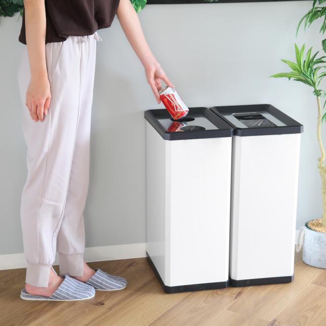 【法人限定】 屋内用ゴミ箱 業務用ダストボックス 37L Lサイズ 分別ターンボックス オフホワイト色 （ 屋内用 ゴミ箱 ごみ箱 屋内 分別 スチール製 分別ゴミ箱 業務用 分別用 分別ごみ箱 ）