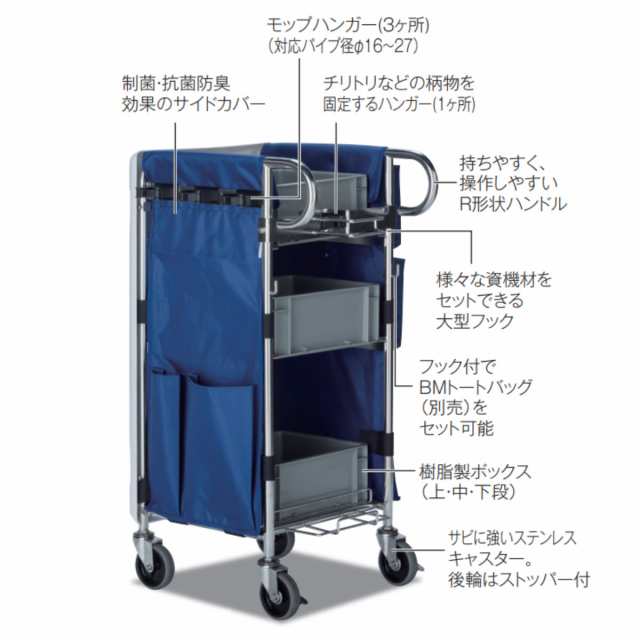 清掃用カート エアロカート シグマ ステンレス TioTio ( 法人 清掃用カート エアロカート シグマ ステンレス TioTio ( 法人