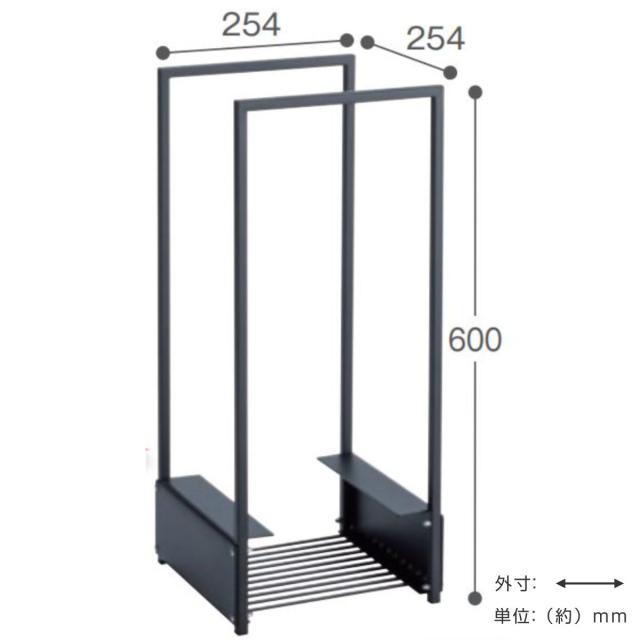 ダンボールストッカー コンパクト 幅25.4×奥行25.4×高さ60cm （ 法人限定 ダンボール収納 ダンボール 段ボール ストッカー 紙袋収納 紙袋ストッカー 紙袋 古紙回収 古紙 ストック スリム ワゴン スチール ブラック ）_2