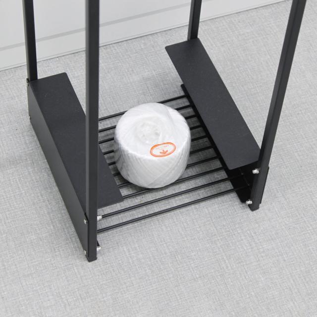 ダンボールストッカー コンパクト 幅25.4×奥行25.4×高さ60cm （ 法人限定 ダンボール収納 ダンボール 段ボール ストッカー 紙袋収納 紙袋ストッカー 紙袋 古紙回収 古紙 ストック スリム ワゴン スチール ブラック ）_5