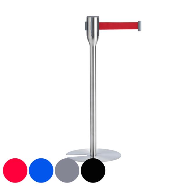 ベルトパーテーション ベルト5.5m スリム 屋内用 （ 法人限定 ベルト 2m ナイロンベルト シルバーポール ガイドポール ポールスタンド 屋内 550cm ポールパーテーション パーテーション ステンレス ）の通販は 23,760円