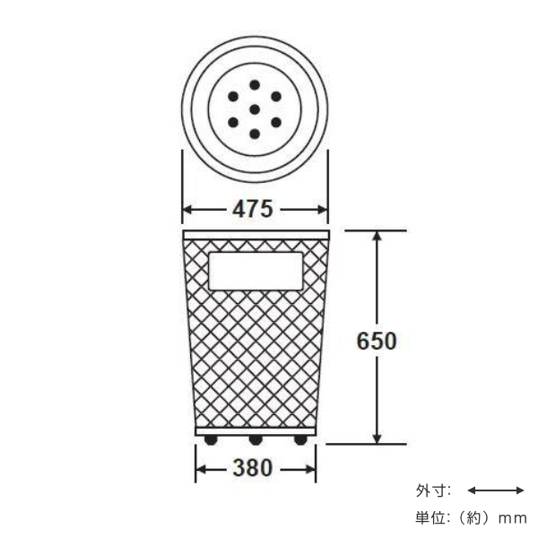屋外用ゴミ箱 78L グランドコーナー 丸型 ステンレス製 （ 法人限定 ごみ箱 ダストボックス 屋外用 メッシュ 大型 公園 学校 施設 ゴミ箱 ごみばこ 78リットル 屋外 くず入れ 屑入れ 丸型ゴミ箱 ステンレス ）_1