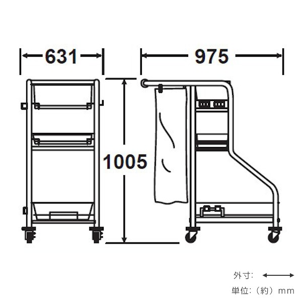 清掃用カート ビルメンカートF （ 法人限定 清掃カート 業務用 カート