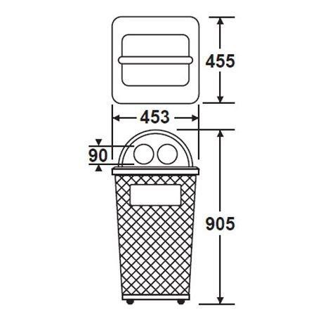 屋外用ゴミ箱 103L 分別グランドコーナー 角型 フタ付き 空き缶用