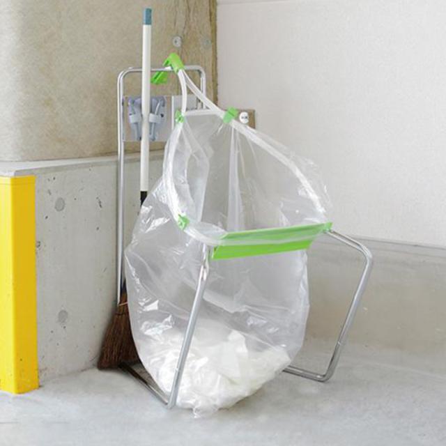 ちりとり ゴミ箱 捨楽スタンド （ 法人限定 ゴミ袋ホルダー ごみ箱 45Lゴミ袋対応 軽量 2.5kg 日本製 業務用 持ち運び 組立品 スリム ゴミ袋スタンド 45リットル ポリ袋ホルダー 45 袋ホルダー ）