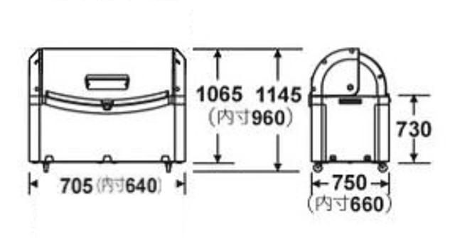 ゴミ箱 約350L ワイドペールST 350 キャスター付き （ 法人限定 ごみ箱 350リットル スライド蓋 カギ穴付き 排水口付き ストッパー付きキャスター 屋外収納 コンテナ 収納庫 ゴミ置き場 物置 保管庫 倉庫 鍵別売り ）_1