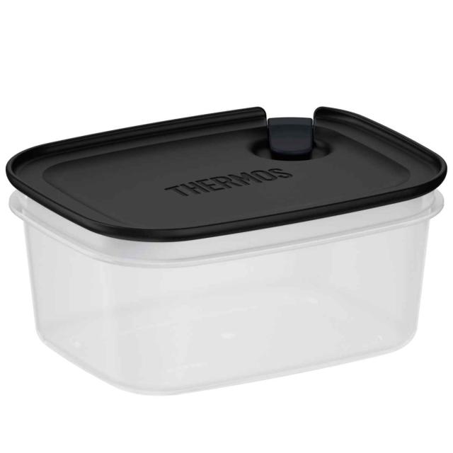 THERMOS 中型 プラスチック保存容器 黒 サーモス 保存容器 380ml Myフードコンテナー 角型 （ THERMOS