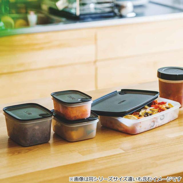 THERMOS 中型 プラスチック保存容器 黒 サーモス 保存容器 380ml Myフードコンテナー 角型 （ THERMOS