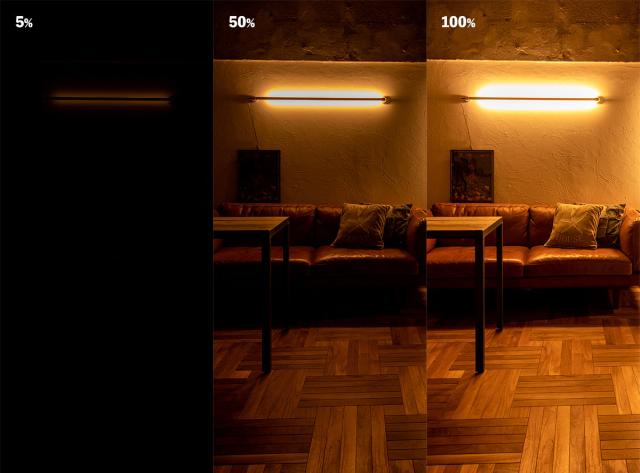 ウォールライト LED ブラス リモコン付き アプリ対応 ネオマンクス 壁面照明 gram eight グラムエイト （ 壁付け 間接照明 バーライト 照明器具 縦 横 調光 調色 壁掛けライト フロアライト リビング 階段 おしゃれ ）_8