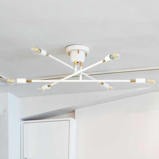 シーリングライト 6灯 LEDクリア電球付き キムリック リモコン付き
