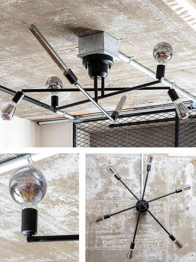 シーリングライト 6灯 LEDクリア電球付き キムリック リモコン付き