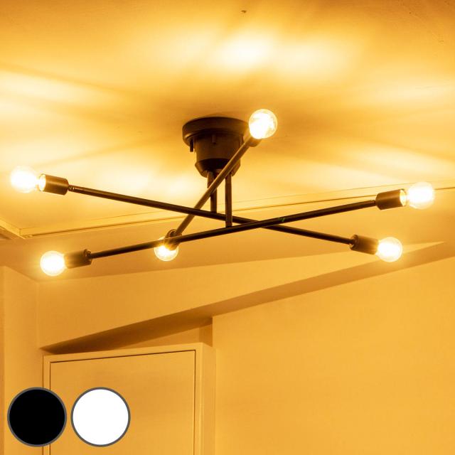 シーリングライト 6灯 LEDクリア電球付き キムリック リモコン付き gram eight グラムエイト （ バーライト 照明器具 天井照明 インダストリアル モダン CYMRIC リビング ダイニング キッチン カフェ リモコン 薄型 電球 おしゃれ ）