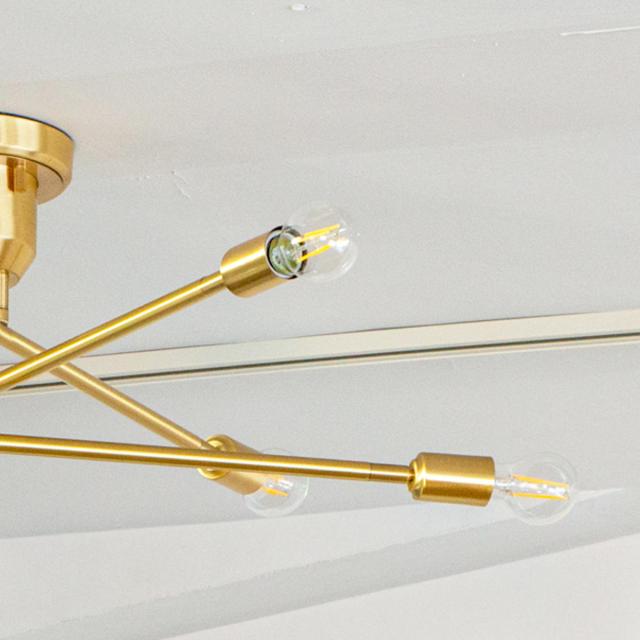 シーリングライト 6灯 LED電球付き ブラス キムリック リモコン付き gram eight グラムエイト （ バーライト 照明器具 天井照明 インダストリアル モダン CYMRIC リビング ダイニング キッチン カフェ リモコン 薄型 電球 おしゃれ ）_6
