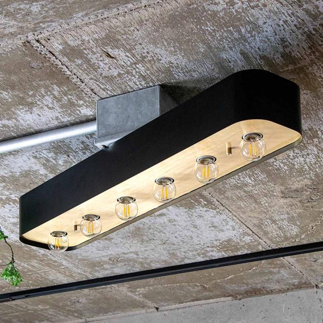 シーリングライト 6灯 LED電球付き ボール球 バーミラ gram eight グラムエイト （ 天井照明 照明 照明器具 電気 電球付き 薄型 個性的 横長 ノスタルジック リビング ダイニング インダストリアル おしゃれ ）_1