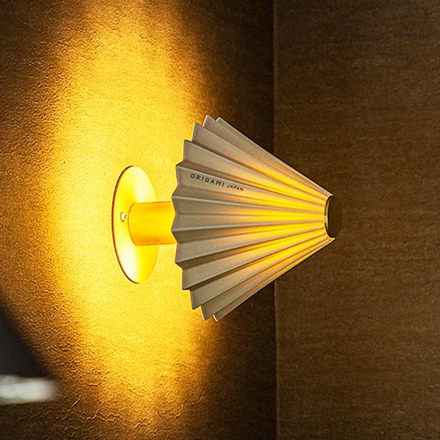 ブラケットライト LED電球付き ORIGAMI LAMP オリガミランプ gram eight グラムエイト （ 壁掛け照明 ウォールライト 階段照明 壁面照明 電球付き ドリッパー 陶磁器 職人 手仕事 おしゃれ 間接照明 玄関 階段 トイレ ）_1