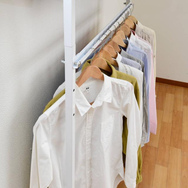 ツッパリハンガーラック ワイド 天井突っ張り式 ハンガーラック L字 3段 WJ-795M 山善 | 山善ビズコム