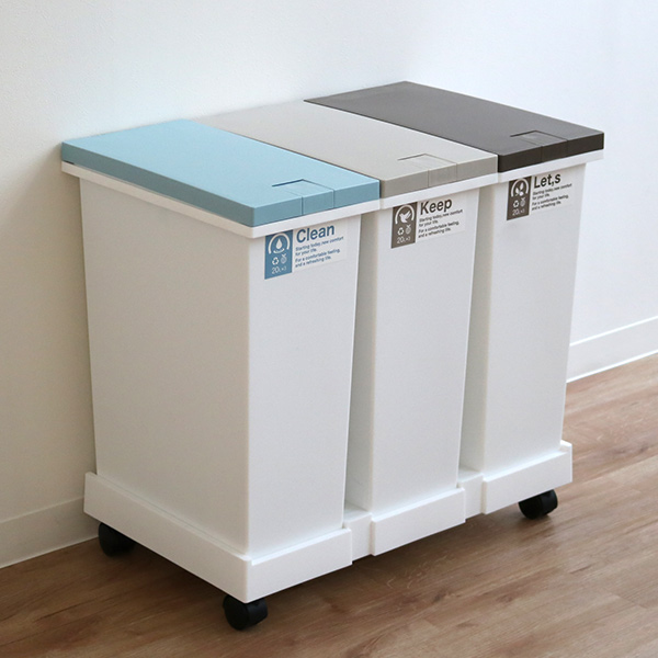 ホワイト3連　ペールカウンター　キャスター付き ホワイト3連 ペールカウンター キャスター付き ホワイト3連 ペール