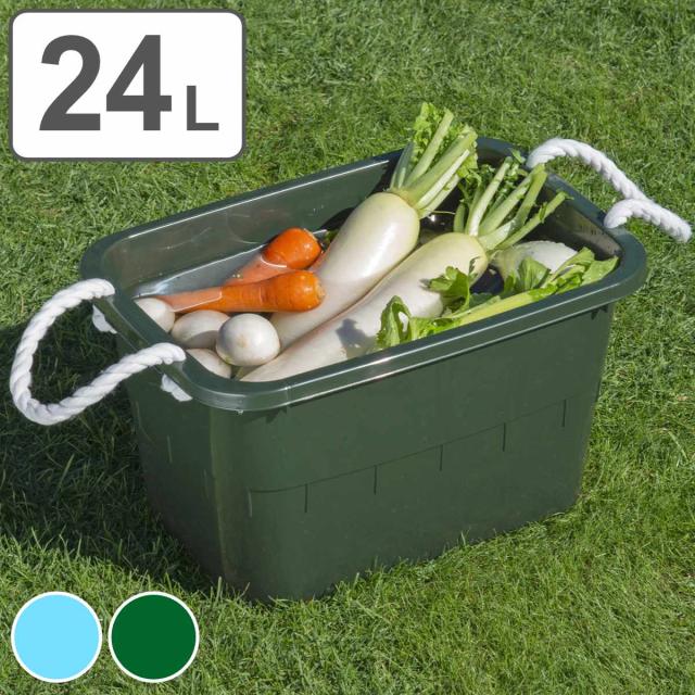 タライ 24L ひも付き 本体のみ （ バケツ たらい 洗い桶 角型 24