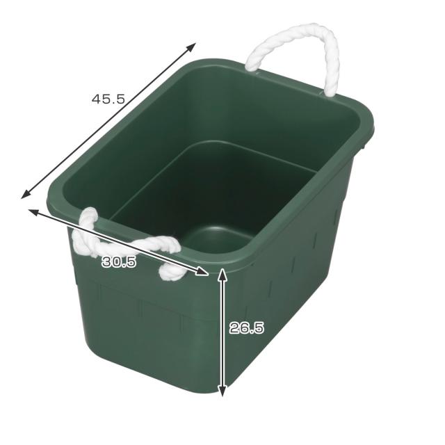 タライ 24L ひも付き 本体のみ （ バケツ たらい 洗い桶 角型 24