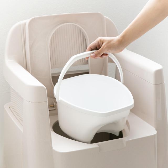ポータブルトイレ 背もたれ型 バケツ付き 介護 （ 介護トイレ 簡易トイレ 介護用トイレ 非常用トイレ 福祉 トイレ 防災 排泄関連用品 介護用品 肘置き 背もたれ 洋式トイレ 介護用 非常用 簡易 プラスチック 防災用品 ）_11