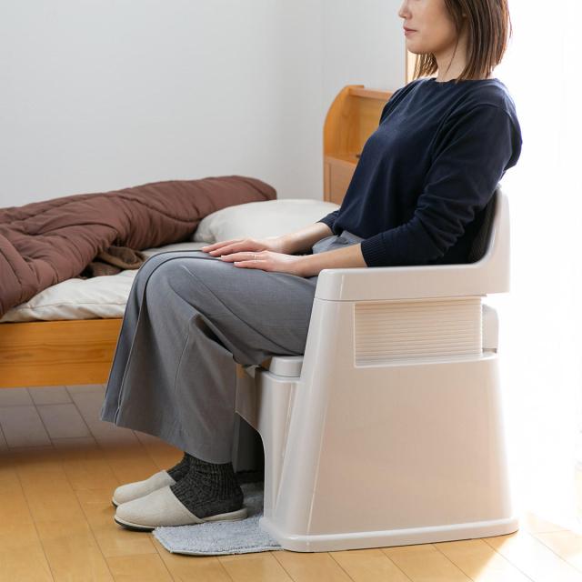 ポータブルトイレ 背もたれ型 バケツ付き 介護 （ 介護トイレ 簡易トイレ 介護用トイレ 非常用トイレ 福祉 トイレ 防災 排泄関連用品 介護用品 肘置き 背もたれ 洋式トイレ 介護用 非常用 簡易 プラスチック 防災用品 ）_19
