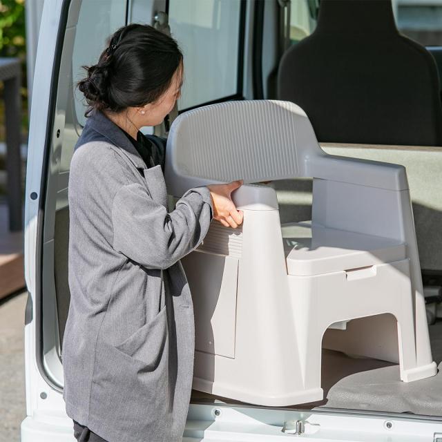 ポータブルトイレ 背もたれ型 バケツ付き 介護 （ 介護トイレ 簡易トイレ 介護用トイレ 非常用トイレ 福祉 トイレ 防災 排泄関連用品 介護用品 肘置き 背もたれ 洋式トイレ 介護用 非常用 簡易 プラスチック 防災用品 ）_9