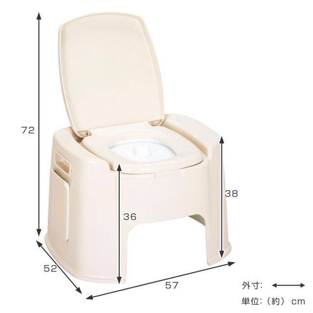 ポータブルトイレ デラックス型 バケツ付き 介護 （ 介護用トイレ 福祉