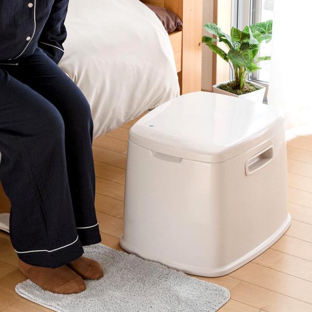 ポータブルトイレ S型 コンパクト バケツ付き 介護 （ 介護用トイレ