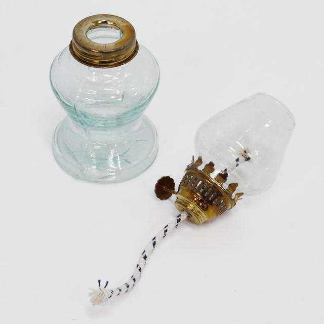 ビンテージ レトロ ガラス製 ランタン オイルランプ ガラスランプ 照明器具 オイルランプ ガラス （ ランプ ガラスランプ テーブルランプ