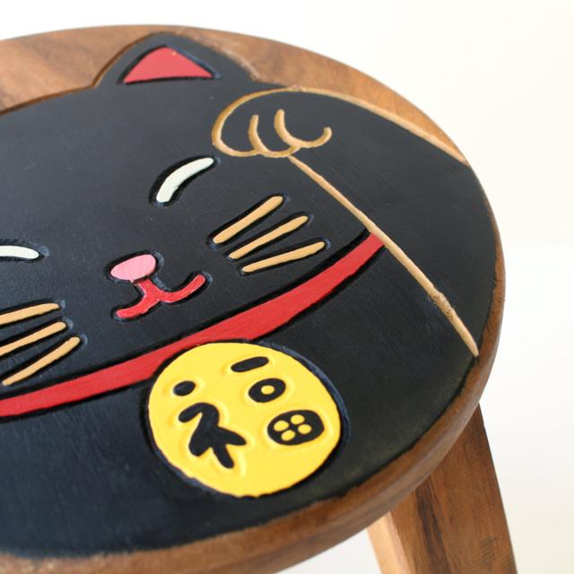未使用　和柄招き猫　スツール 楽天市場】ウッドスツール 招き猫の通販