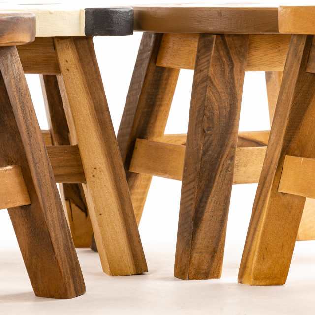 スツール パンダ 木製 天然木 丸椅子 （ 丸 ウッドスツール 子ども