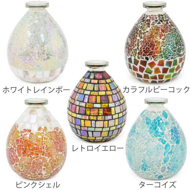 花瓶 モザイク フラワーベース ガラス （ 花びん 花器 ベース