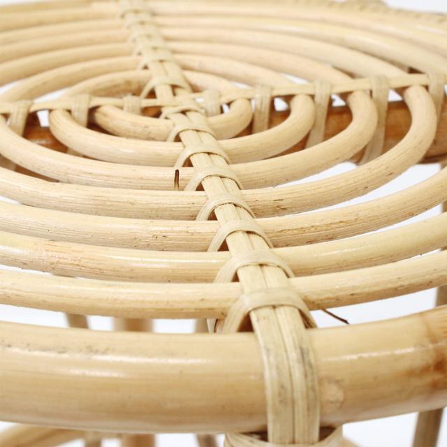 ラウンドスツール ラタン 天然素材 （ 籐 スツール 丸椅子 イス