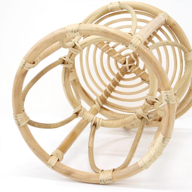 ラウンドスツール ラタン 天然素材 （ 籐 スツール 丸椅子 イス