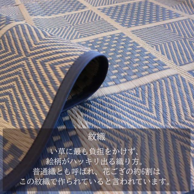 い草ラグ 江戸間 2畳 高山 174×174cm 紋織 花ござ （ い草マット い草カーペット カーペット ラグ ござ 天然素材 い草 抗菌力 防カビ性 消臭性 除湿 保湿 静音 静音性 防カビ 抗菌 空気清浄 リラックス マット ）_5