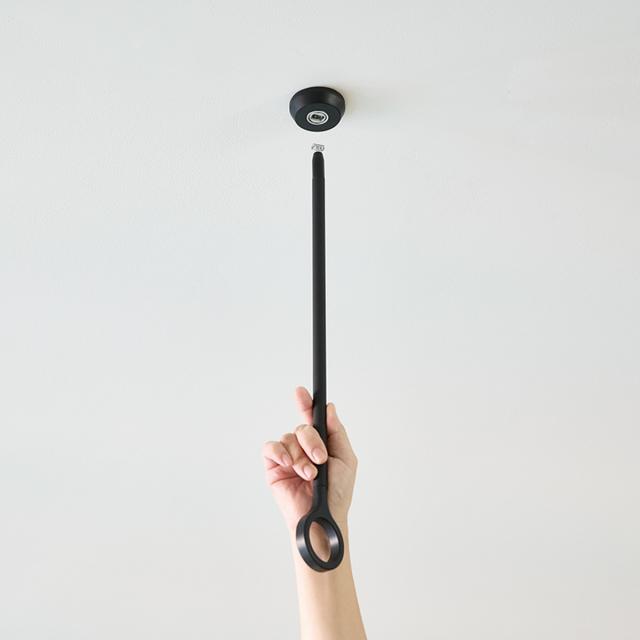 室内物干し ランドリーバー 高さ45cm 吊りポール同色2個セット TOSO LB1 本体バー別売り （ 室内干し 天井ポール 吊り下げ金具 2個 2本 45cm 物干し 吊り下げ 部屋干し 金具のみ コンパクト 収納 壁収納 インテリア オシャレ ）_9