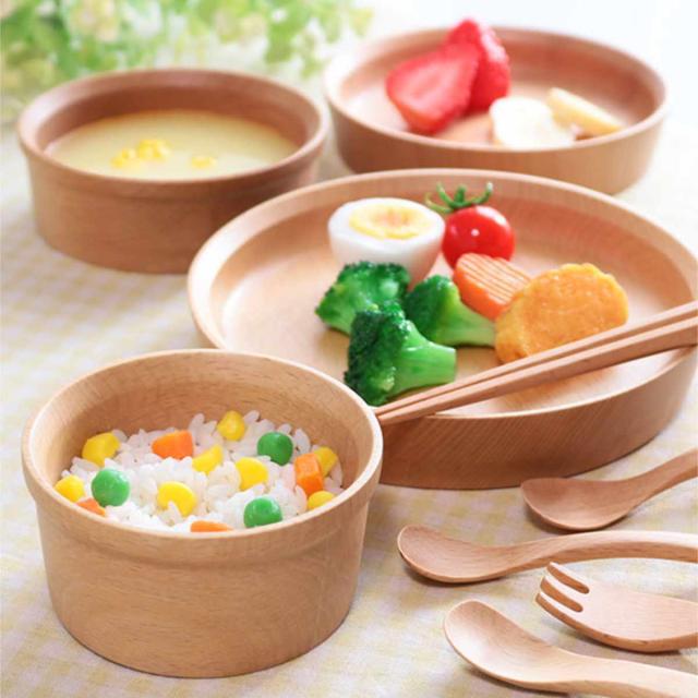 子供用食器 9点セット GRANDek SUNSHINE 木製 天然木 ビーチ ギフトセット （ 食器セット 子供用 ベビー 木 お食い初め 食器 セット 皿 カトラリー 割れにくい おしゃれ 子供用食器セット プレゼント ）_12