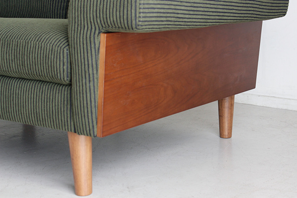 ソファ 幅93cm 1人掛け コーデュロイ ファブリック 木製 天然木