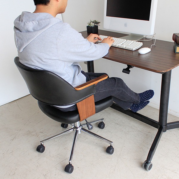 オフィスチェア 座面高44〜54cm 高さ調整 キャスターチェア