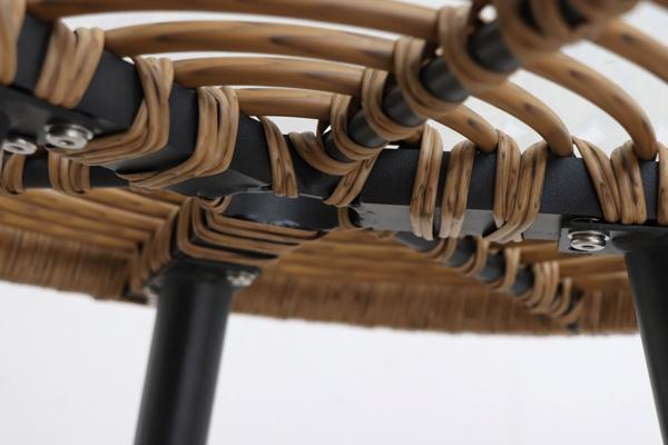 サイドテーブル 高さ55cm ガラス天板 ラタン風 籐家具風 テーブル アジアン リゾート 机 （ ダイニングチェア 屋外 屋内 ラタン型 丸 ベランダ ガーデン ウッドデッキ ミニテーブル ソファサイド カフェテーブル ）_15