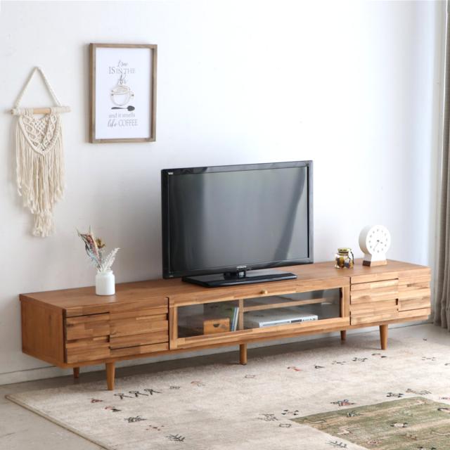 テレビ台 ローボード ブロックデザイン アカシア前板 ARGU 幅180cm