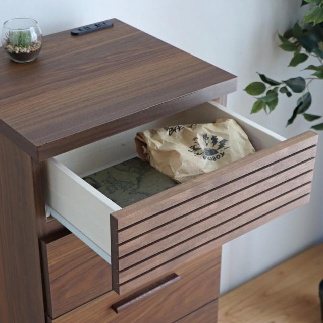 5引き出しチェスト 収納 棚 リビング 家具 オシャレインテリア 楽天市場】チェスト 5段 コンセント付 テクター 幅44cm （ 送料