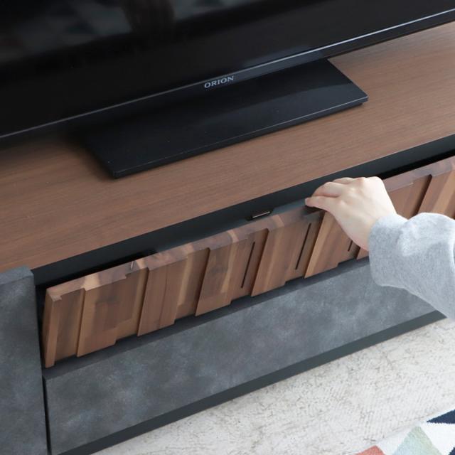 テレビ台 幅140cm ローボード コンクリート調 アカシア材 モダンデザイン （ TV台 テレビボード AVラック 収納 ラック 棚 リビングボード 家具 引出し モルタル調 58型対応 スタイリッシュ ）_6